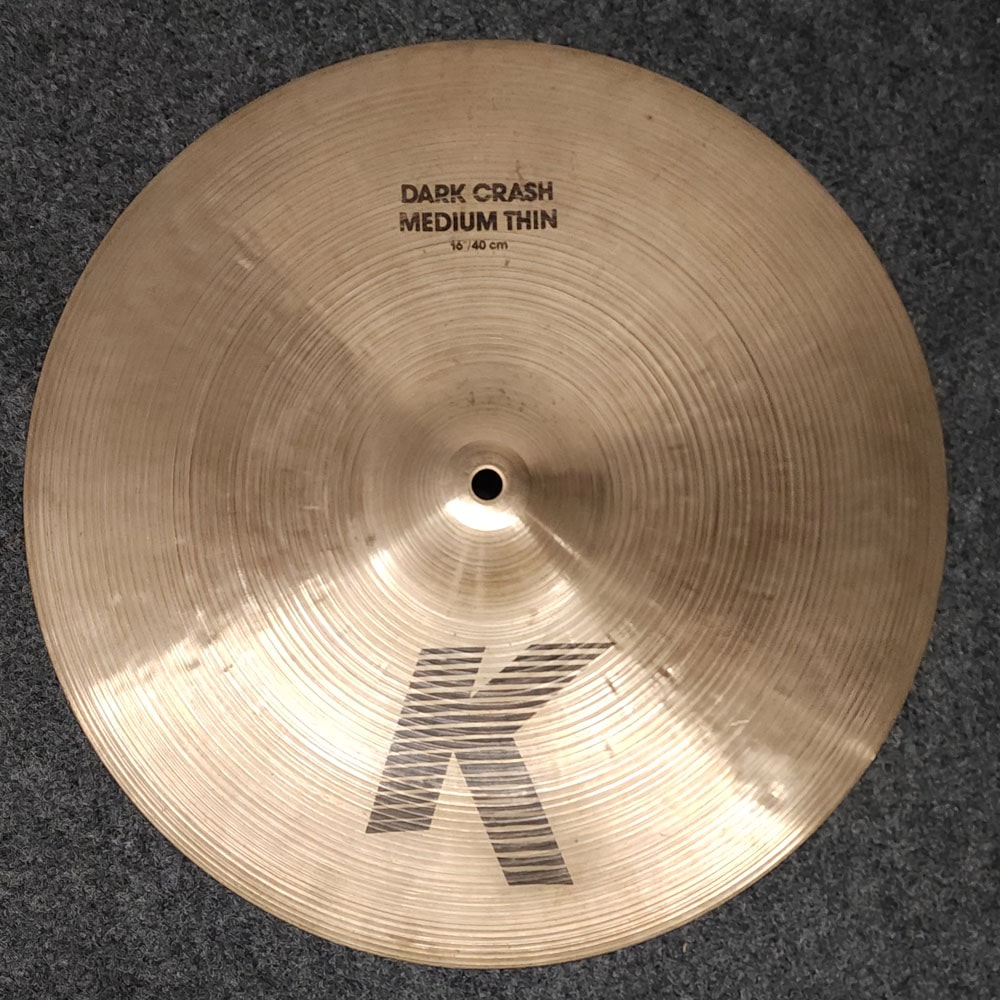 Used Zildjian K Dark Medium Thin Crash Cymbal 16" - Good - Drum Center Of Portsmouth