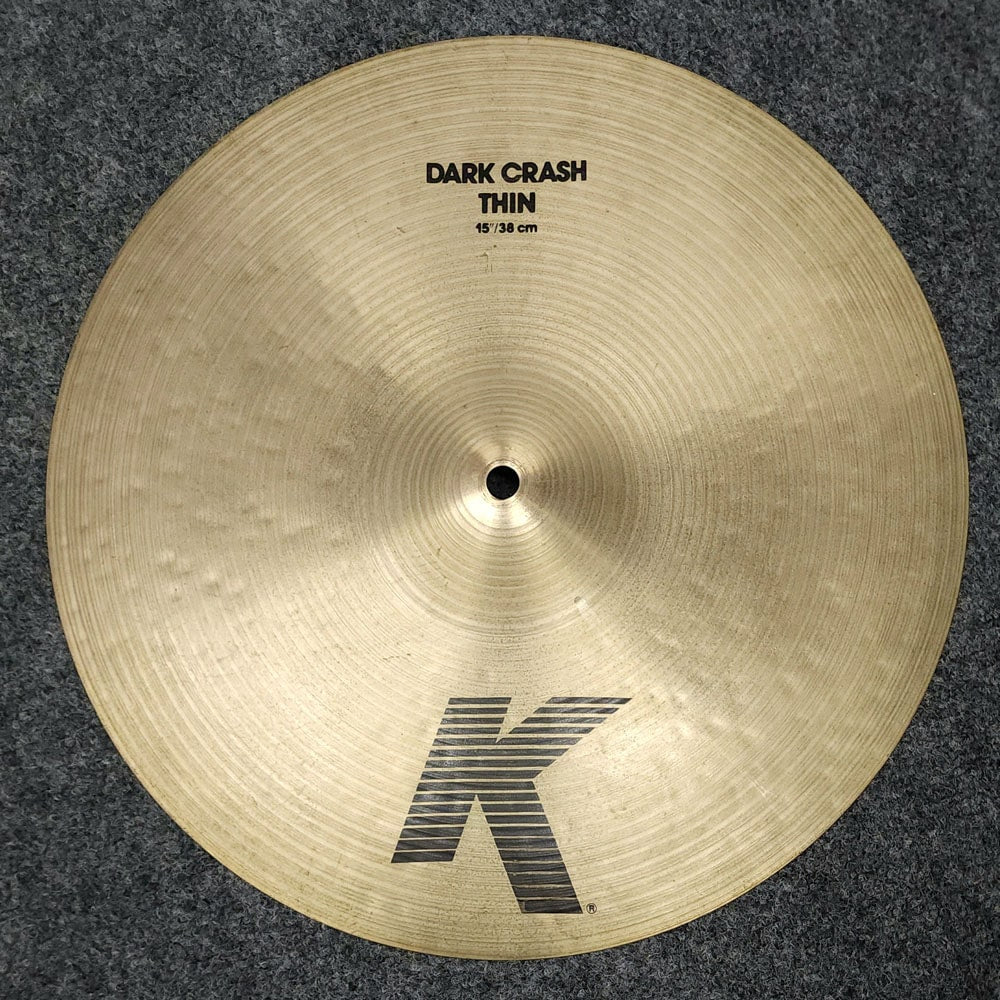 Used Zildjian K Dark Thin Crash Cymbal 15" - Good - Drum Center Of Portsmouth