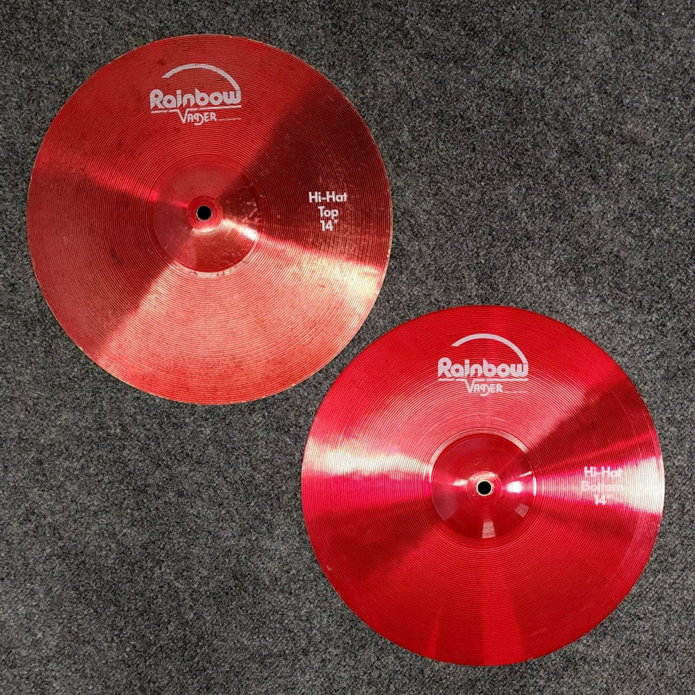 Used Vader Rainbow Hi Hat Cymbals 14" - Fair - Drum Center Of Portsmouth