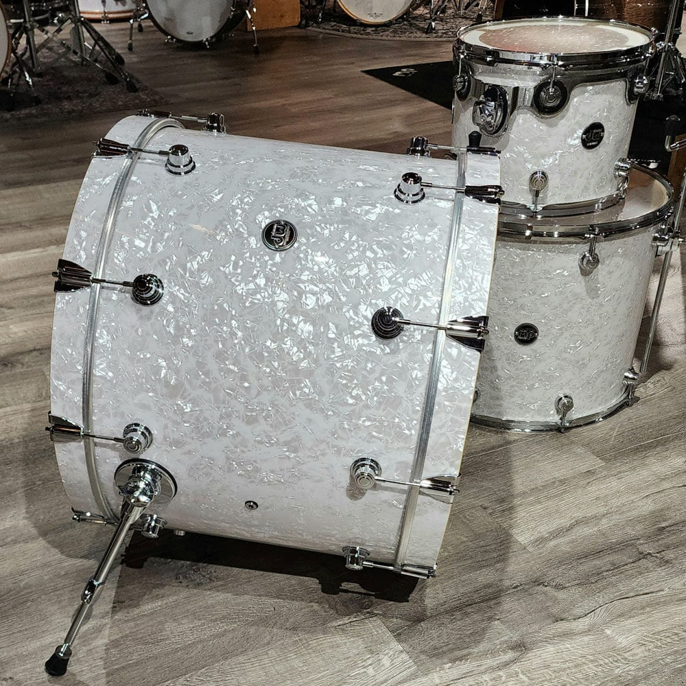 Used DW Performance Series 3pc Drum Set White Marine Pearl - Very Good - Drum Center Of Portsmouth