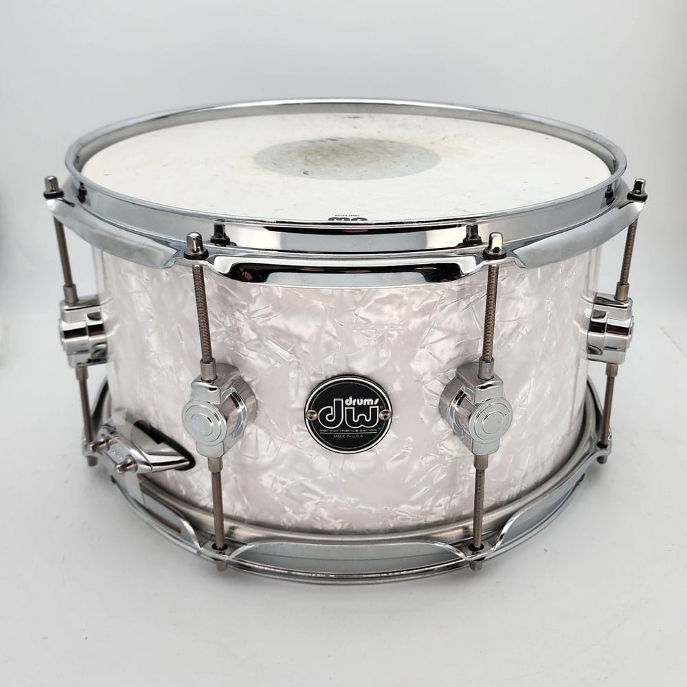 Used DW Performance Series Snare Drum 13x7 White Marine Pearl - Very Good - Drum Center Of Portsmouth