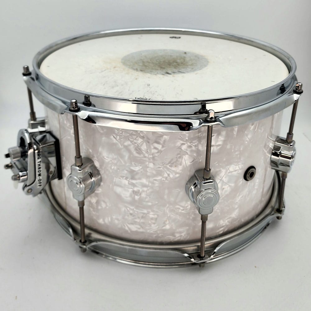 Used DW Performance Series Snare Drum 13x7 White Marine Pearl - Very Good - Drum Center Of Portsmouth
