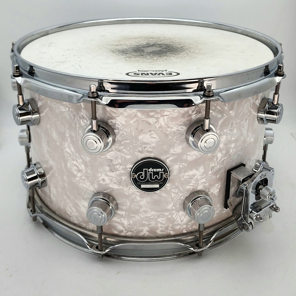 Used DW Performance Series Snare Drum 14x8 White Marine Pearl - Very Good - Drum Center Of Portsmouth