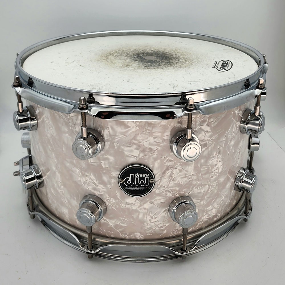 Used DW Performance Series Snare Drum 14x8 White Marine Pearl - Very Good - Drum Center Of Portsmouth