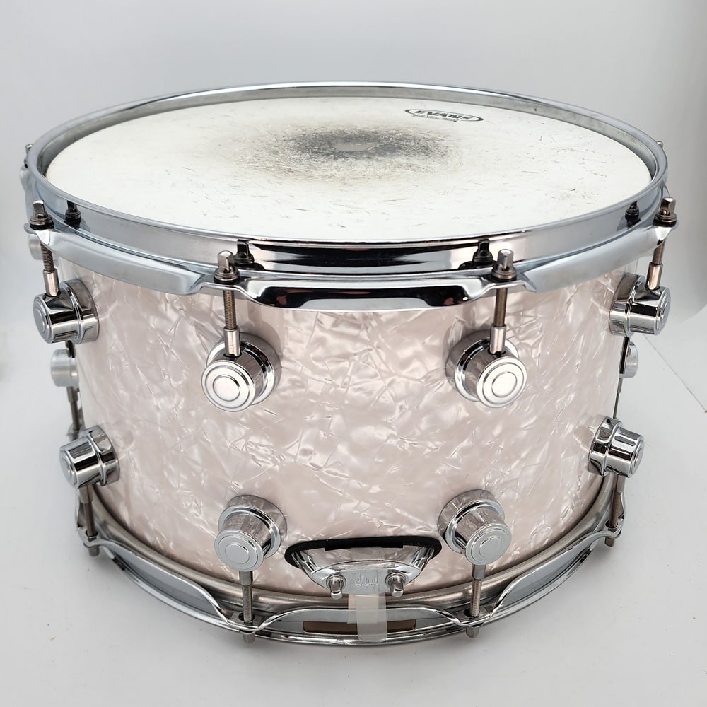 Used DW Performance Series Snare Drum 14x8 White Marine Pearl - Very Good - Drum Center Of Portsmouth