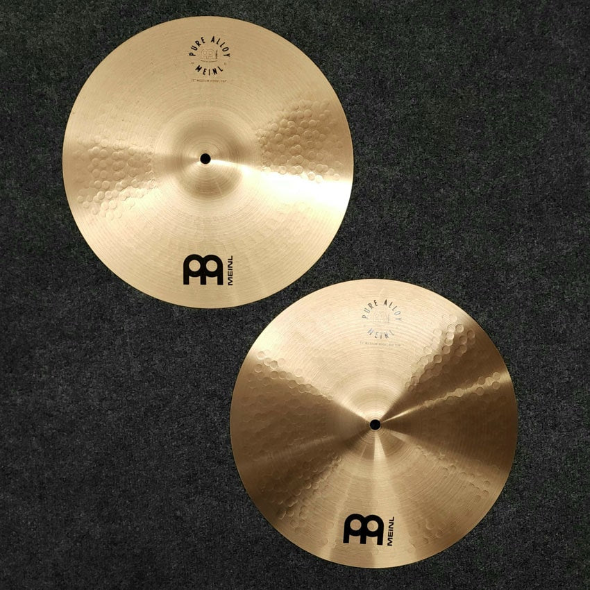 Used Meinl Pure Alloy Traditional Medium Hi Hat Cymbals 15" - Very Good - Drum Center Of Portsmouth