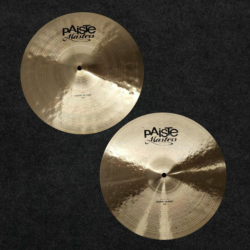 Used Paiste Masters Dark Hi Hat Cymbals 15" - Excellent - Drum Center Of Portsmouth