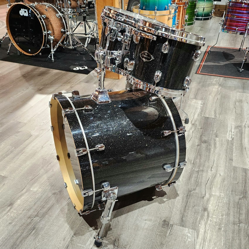 Used Tama Starclassic Birch/Bubinga 4pc Drum Set Black Diamond Dust - Good - Drum Center Of Portsmouth