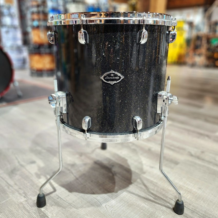 Used Tama Starclassic Birch/Bubinga 4pc Drum Set Black Diamond Dust - Good - Drum Center Of Portsmouth
