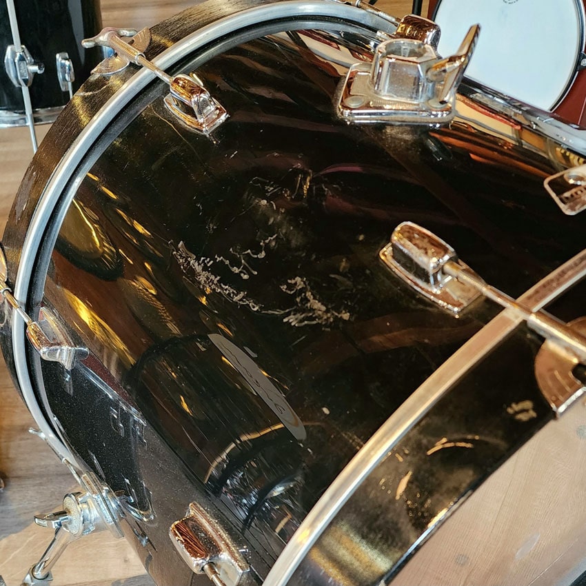 Used Ludwig Rocker 3pc Drum Set Black Wrap Finish - Fair - Drum Center Of Portsmouth