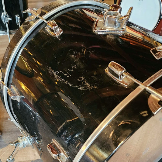 Used Ludwig Rocker 3pc Drum Set Black Wrap Finish - Fair - Drum Center Of Portsmouth