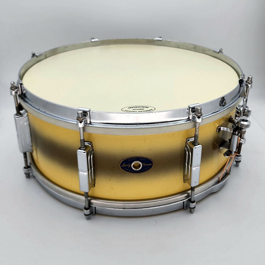 Used Vintage Leedy Reliance Snare Drum 14x5.5 Yellow Duco Frankie Banali's #100 w/ COA - Very Good - Drum Center Of Portsmouth