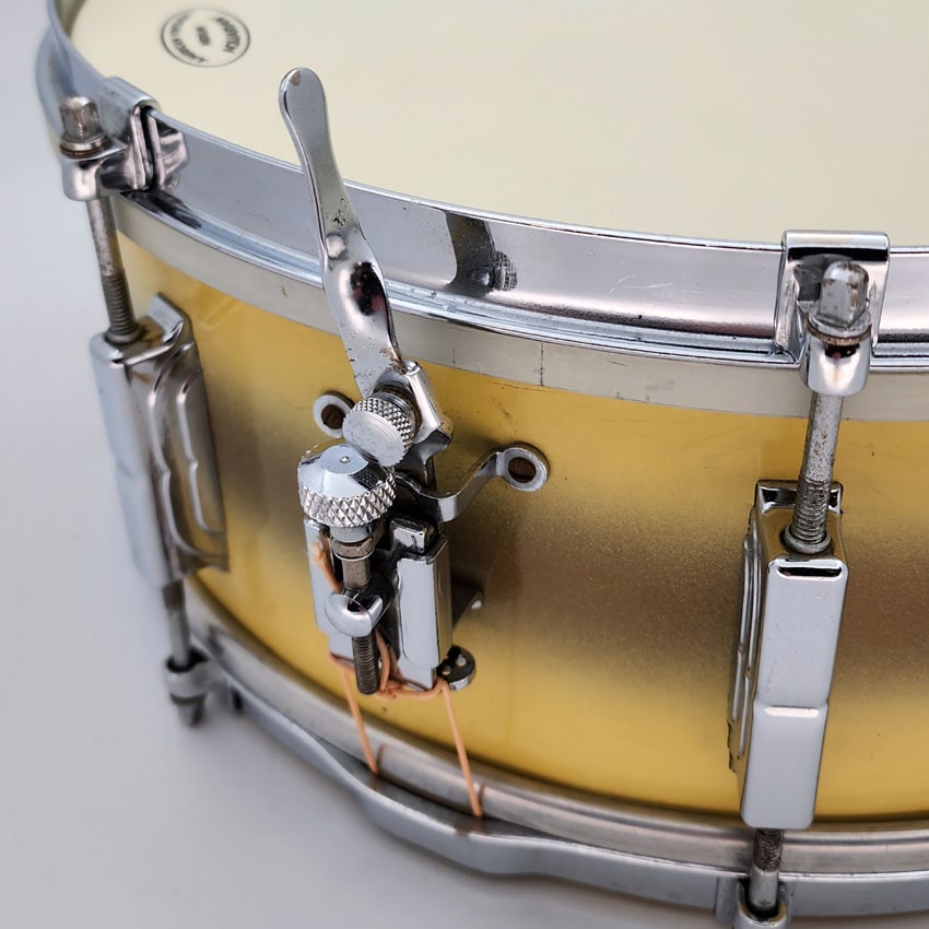 Used Vintage Leedy Reliance Snare Drum 14x5.5 Yellow Duco Frankie Banali's #100 w/ COA - Very Good - Drum Center Of Portsmouth