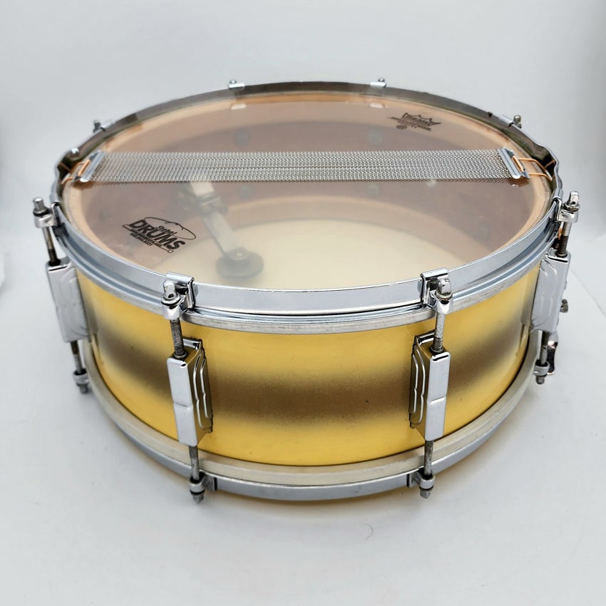 Used Vintage Leedy Reliance Snare Drum 14x5.5 Yellow Duco Frankie Banali's #100 w/ COA - Very Good - Drum Center Of Portsmouth