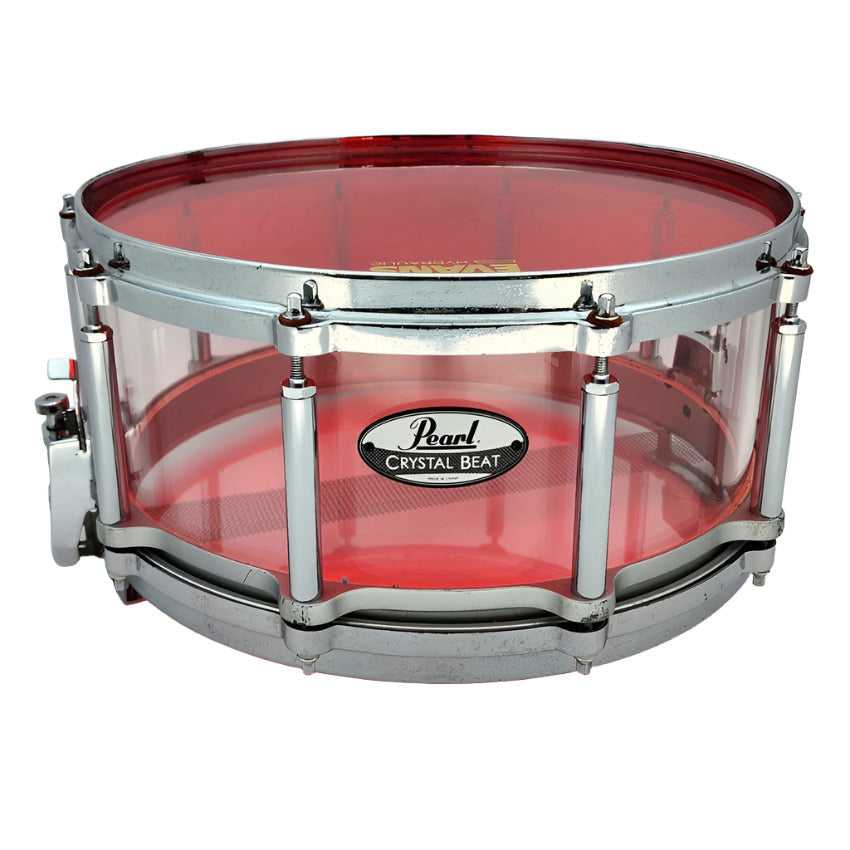 Used Pearl Crystal Beat Acrylic Free Floating Snare Drum 14x6.5 - Good - Drum Center Of Portsmouth