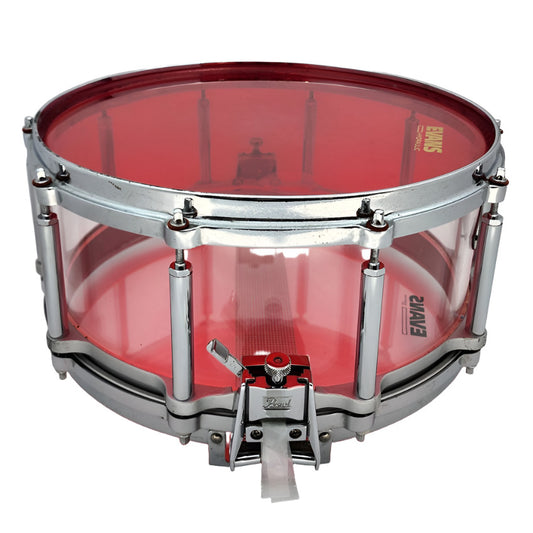 Used Pearl Crystal Beat Acrylic Free Floating Snare Drum 14x6.5 - Good - Drum Center Of Portsmouth