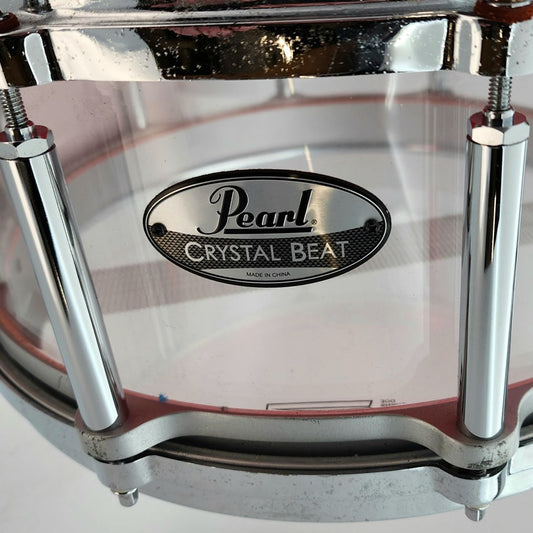 Used Pearl Crystal Beat Acrylic Free Floating Snare Drum 14x6.5 - Good - Drum Center Of Portsmouth