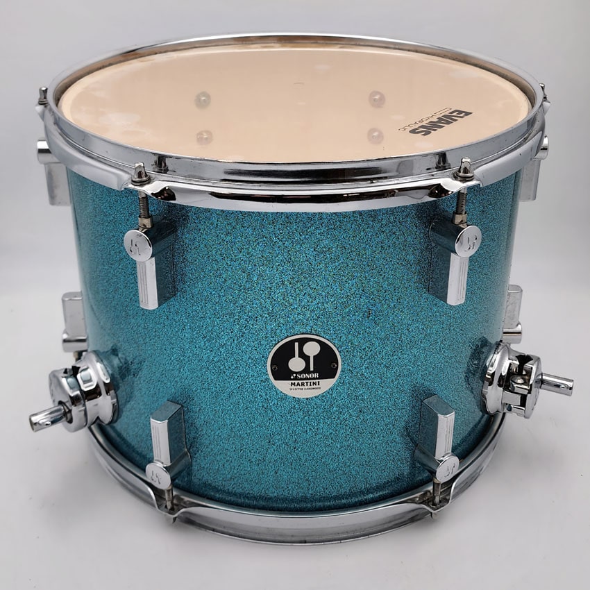 Used Sonor Martini Maple Floor Tom 13x12 Turquoise Sparkle - Good - Drum Center Of Portsmouth