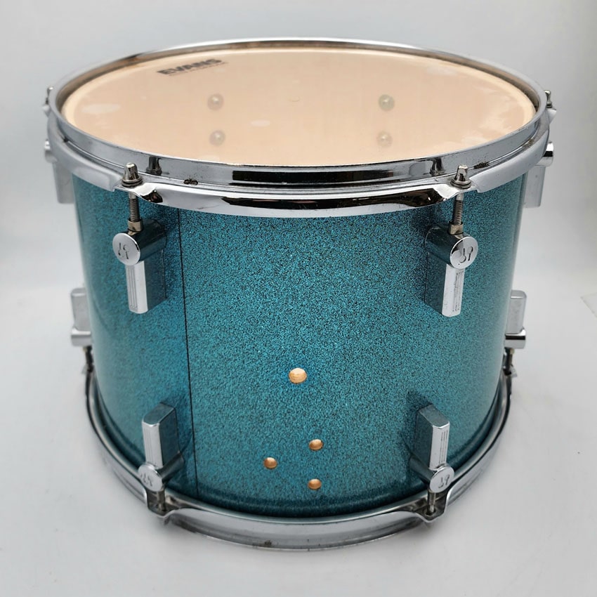 Used Sonor Martini Maple Floor Tom 13x12 Turquoise Sparkle - Good - Drum Center Of Portsmouth