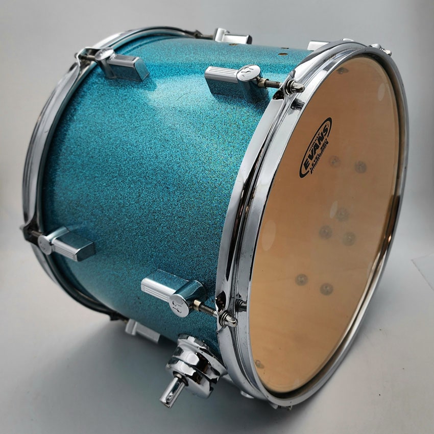 Used Sonor Martini Maple Floor Tom 13x12 Turquoise Sparkle - Good - Drum Center Of Portsmouth