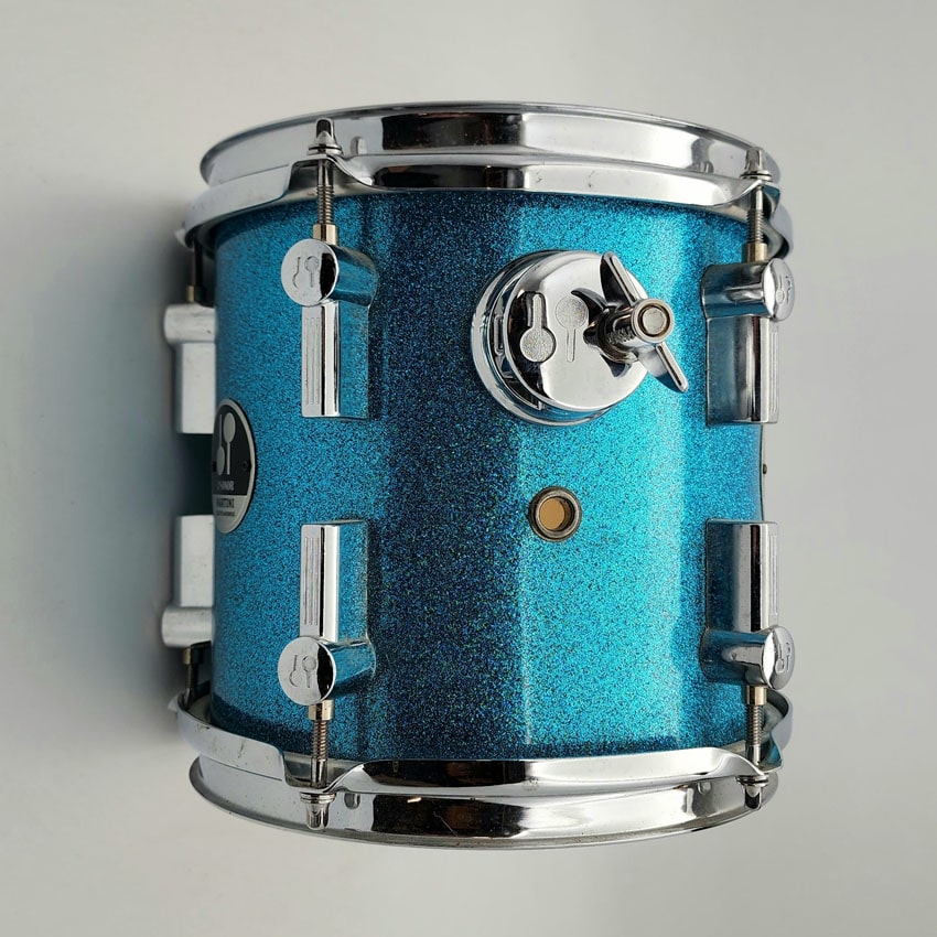 Used Sonor Martini Maple Rack Tom 8x7 Turquoise Sparkle - Good - Drum Center Of Portsmouth