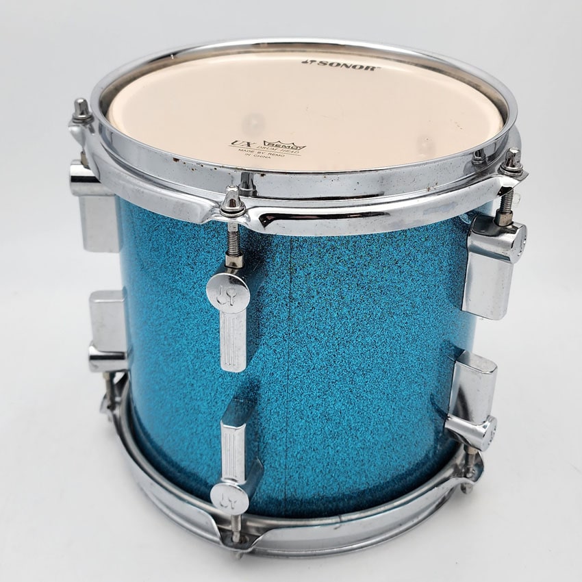 Used Sonor Martini Maple Rack Tom 8x7 Turquoise Sparkle - Good - Drum Center Of Portsmouth