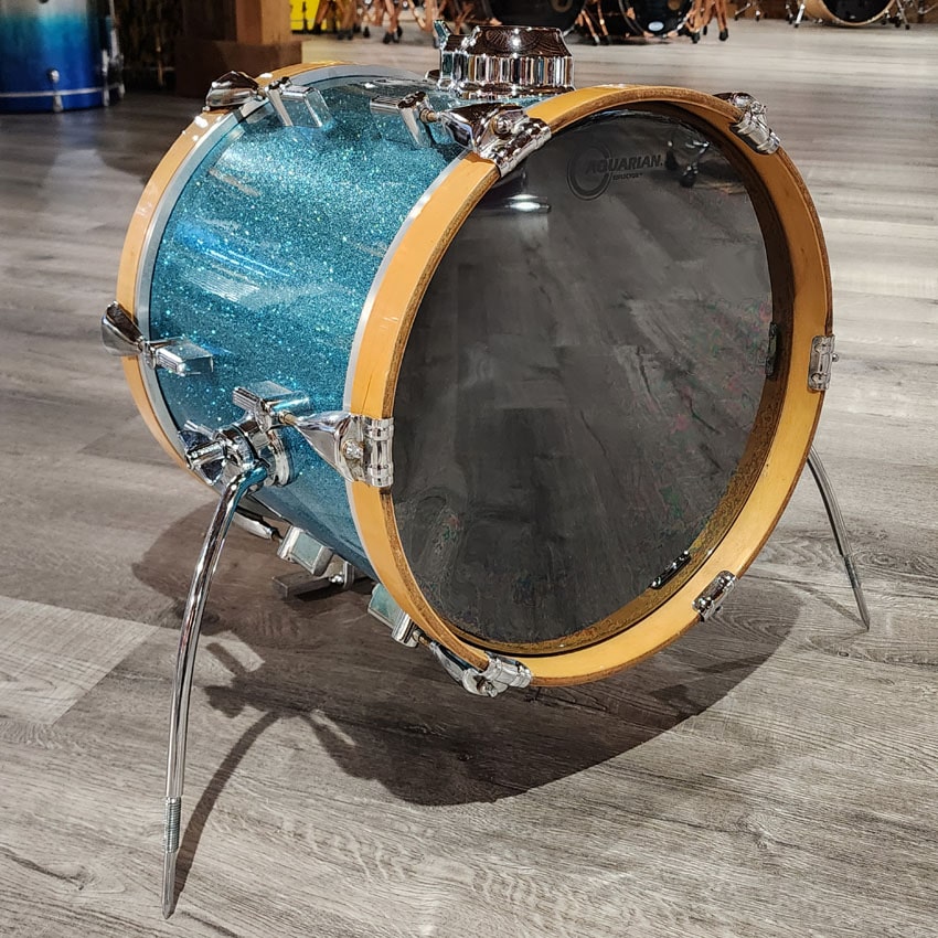 Used Sonor Martini Maple Bass Drum 14x13 Turquoise Sparkle - Good - Drum Center Of Portsmouth
