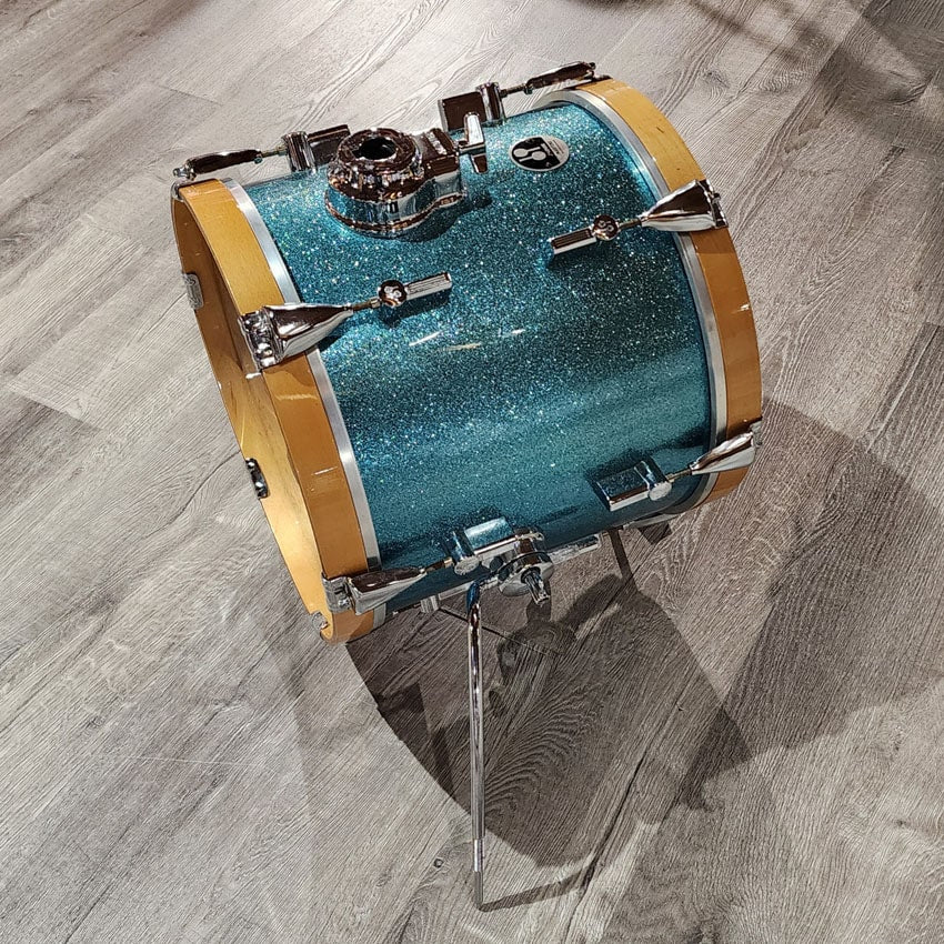 Used Sonor Martini Maple Bass Drum 14x13 Turquoise Sparkle - Good - Drum Center Of Portsmouth