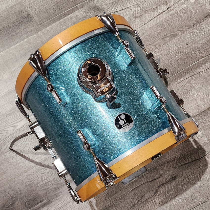 Used Sonor Martini Maple Bass Drum 14x13 Turquoise Sparkle - Good - Drum Center Of Portsmouth