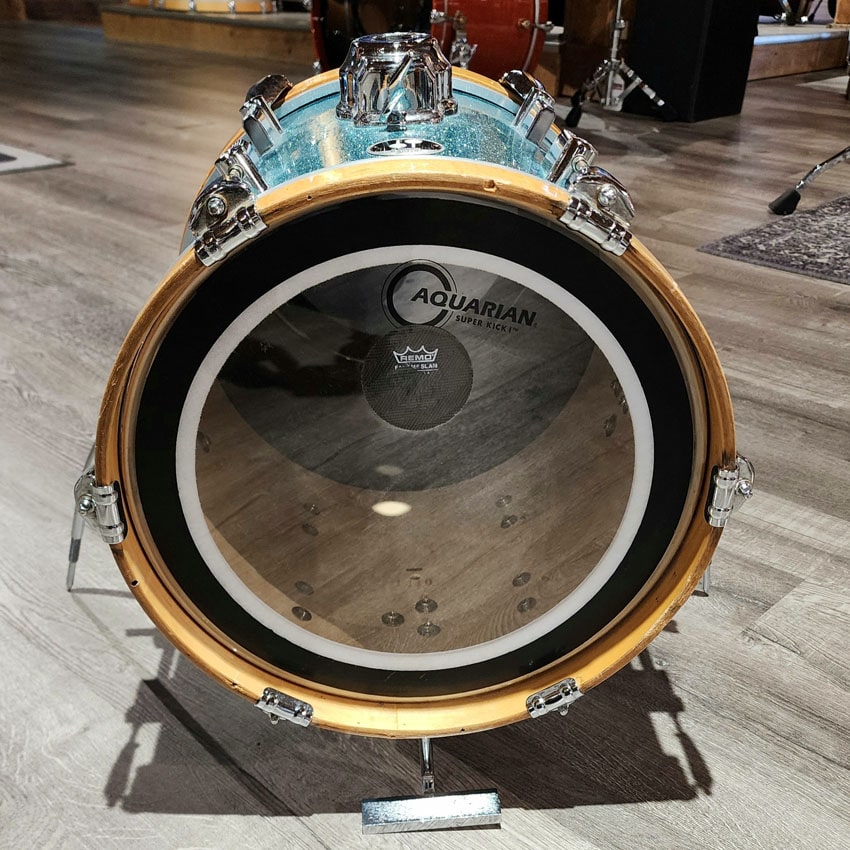Used Sonor Martini Maple Bass Drum 14x13 Turquoise Sparkle - Good - Drum Center Of Portsmouth