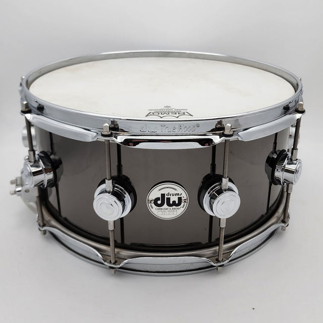 Used DW Collectors Black Nickel Over Brass Snare Drum 14x6.5 - Good - Drum Center Of Portsmouth