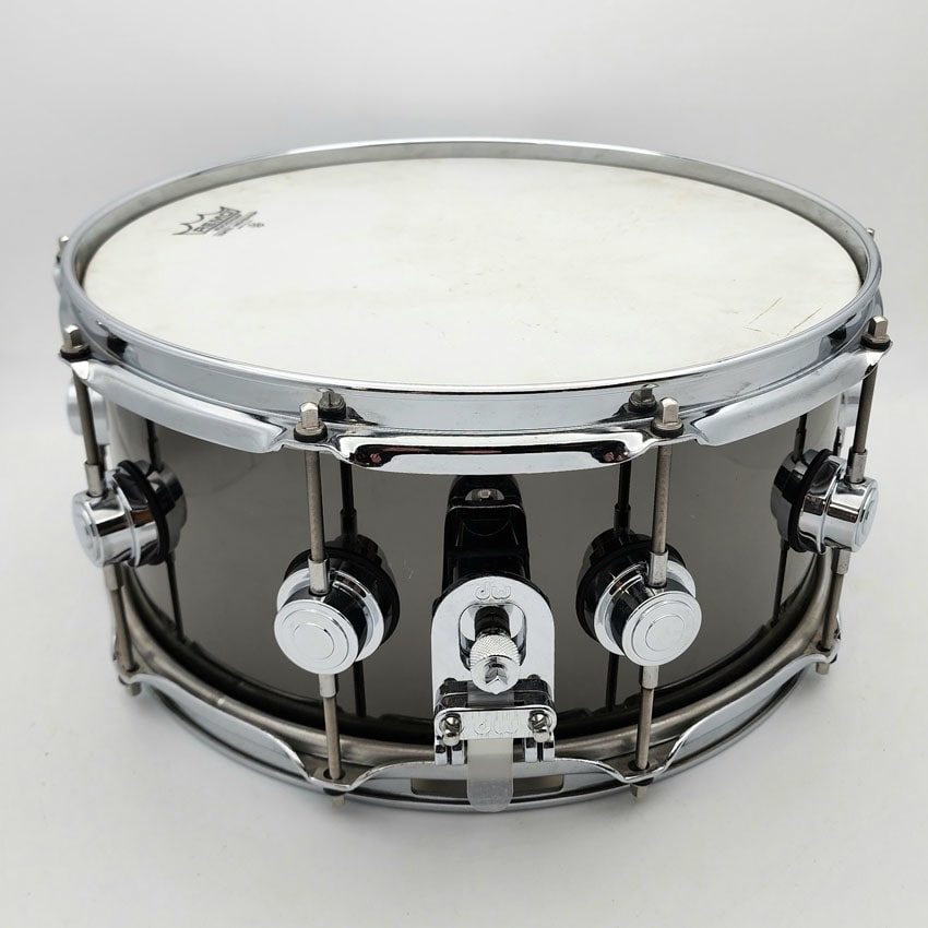 Used DW Collectors Black Nickel Over Brass Snare Drum 14x6.5 - Good - Drum Center Of Portsmouth