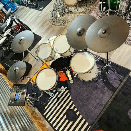 Used Roland VAD706 V-Drums Acoustic Design Electronic Drum Set w/DW Hardware Pack - White - Drum Center Of Portsmouth