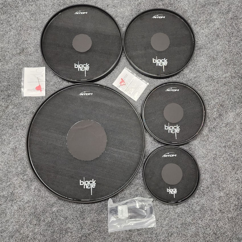 Used Black Hole Drum Silencing Set for 5pc Kit 22/10/12/16/14 - Excellent - Drum Center Of Portsmouth