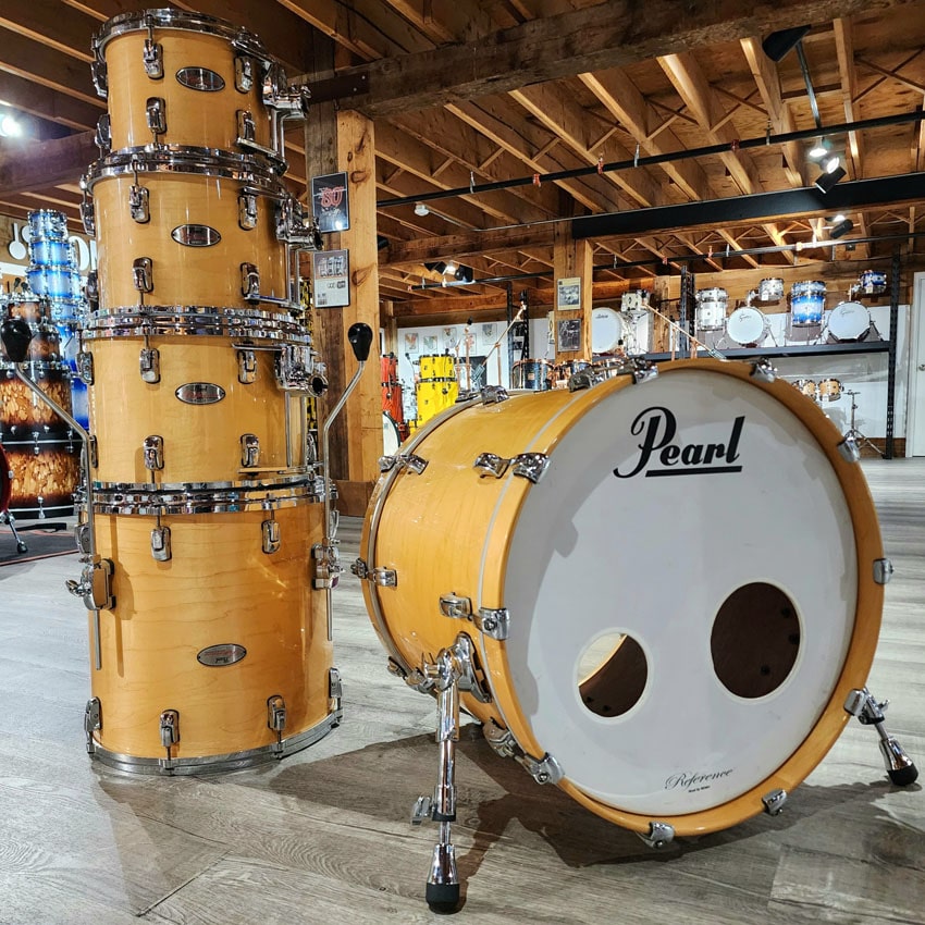 Used Pearl Reference 5pc Drum Set Natural Lacquer - Very Good - Drum Center Of Portsmouth
