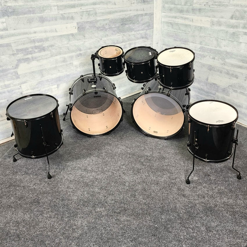 joey jordison double bass pedal Used Pearl Export Joey Jordison 7pc Drum Set Black