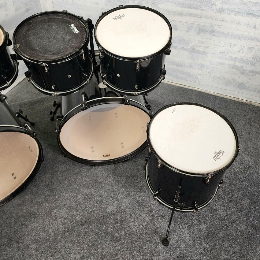 Used Pearl Export Joey Jordison 7pc Drum Set Black - Fair - Drum Center Of Portsmouth