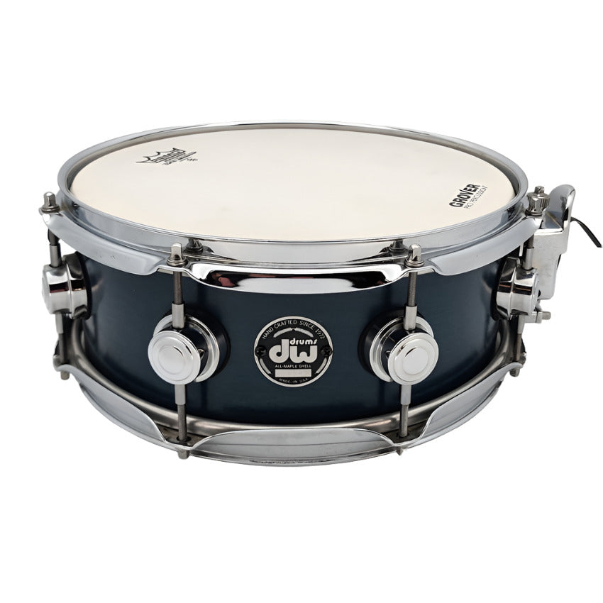 Used DW Collectors Maple Snare Drum 12x6 Satin Blue Azure - Good - Drum Center Of Portsmouth