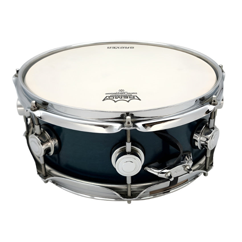 Used DW Collectors Maple Snare Drum 12x6 Satin Blue Azure - Good - Drum Center Of Portsmouth