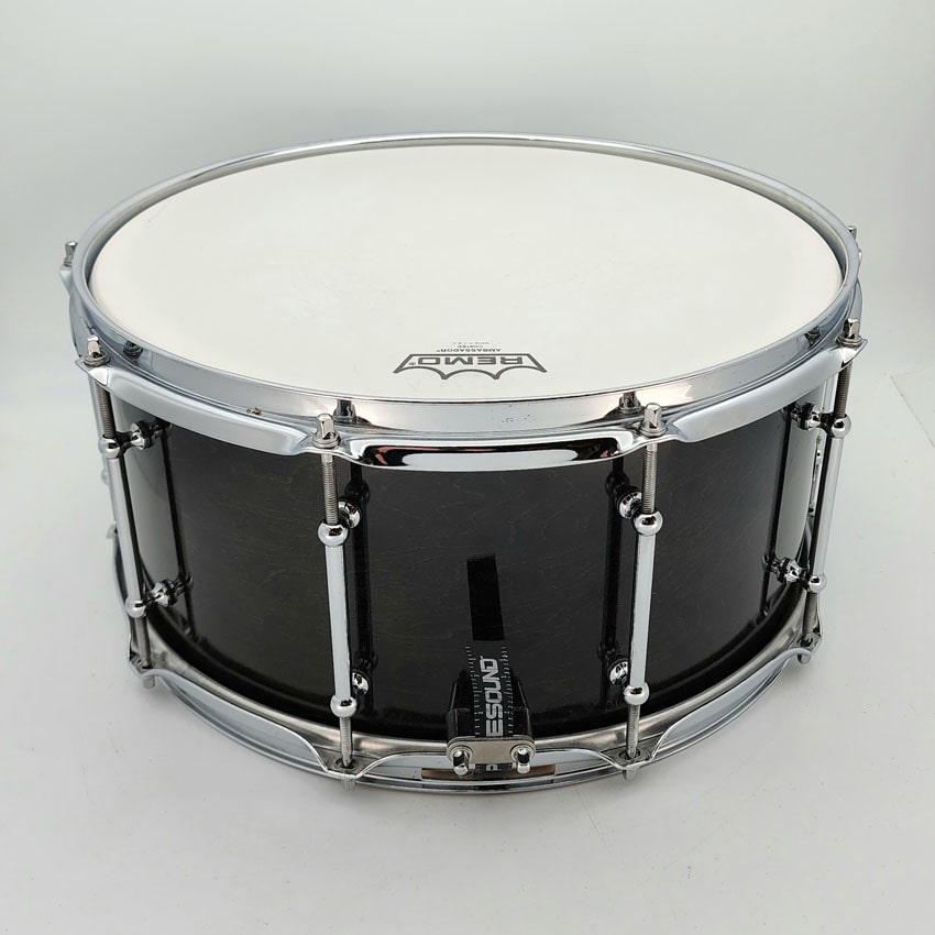 Used Precision Drum Co Snare Drum 15x7 Transparent Black - Very Good - Drum Center Of Portsmouth