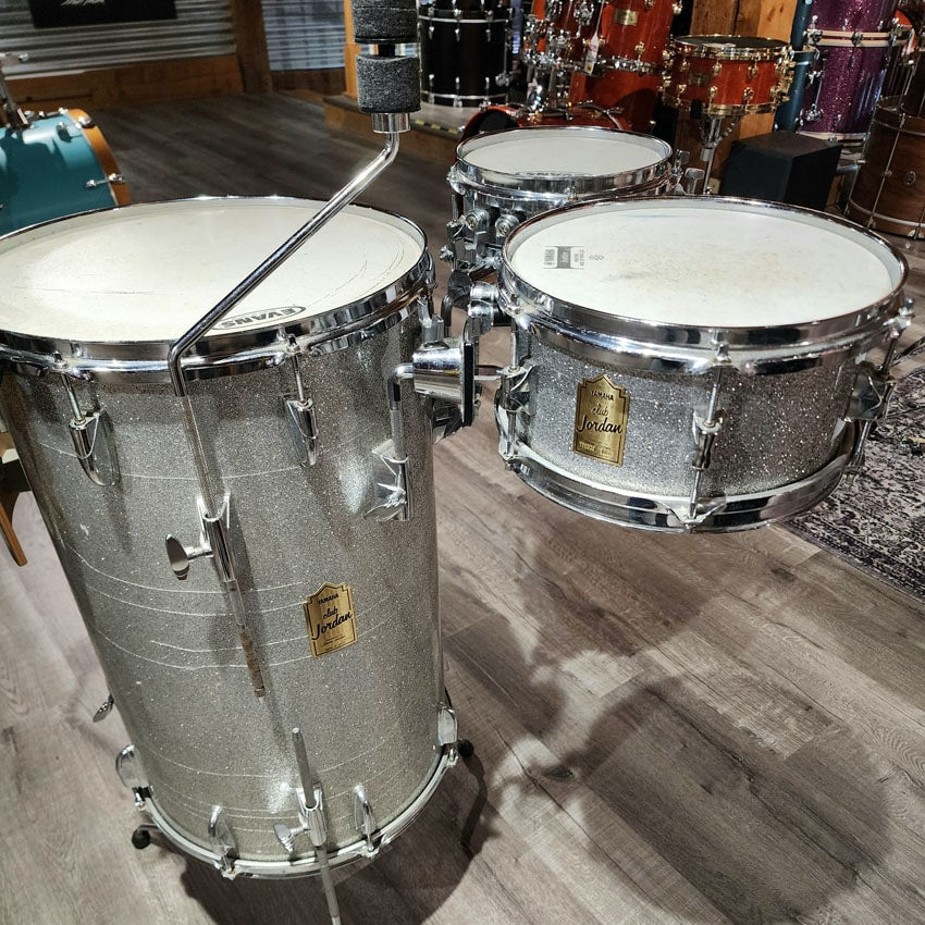 Used Yamaha Club Jordan Cocktail Kit Silver Sparkle - Good - Drum Center Of Portsmouth