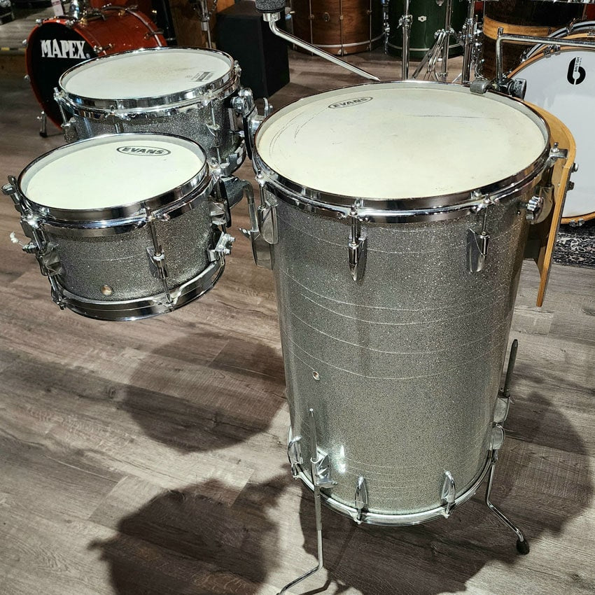 Used Yamaha Club Jordan Cocktail Kit Silver Sparkle - Good - Drum Center Of Portsmouth