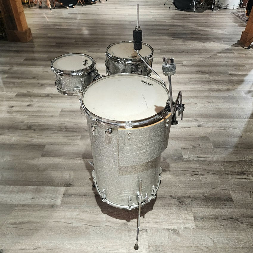 Used Yamaha Club Jordan Cocktail Kit Silver Sparkle - Good - Drum Center Of Portsmouth