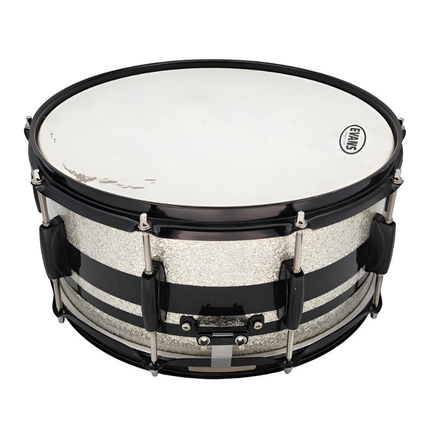 Used Gretsch Catalina Club Snare Drum 14x6.5 Silver Sparkle/Black - Good - Drum Center Of Portsmouth
