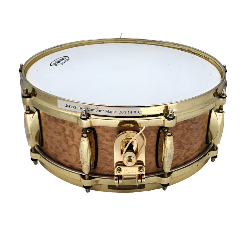 Used Gretsch USA Custom Limited Red Camphor Snare Drum 14x5 w/Brass Hardware - Good - Drum Center Of Portsmouth