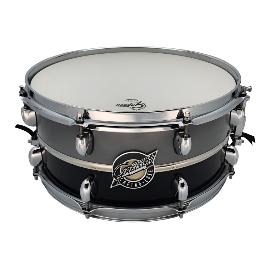 Used Gretsch Silver Series Retro-Luxe Snare Drum 14x6.5 Pewter/Black - Very Good - Drum Center Of Portsmouth