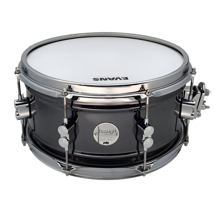 Used PDP Concept Black Nickel Over Steel Snare Drum 13x6 - Very Good - Drum Center Of Portsmouth
