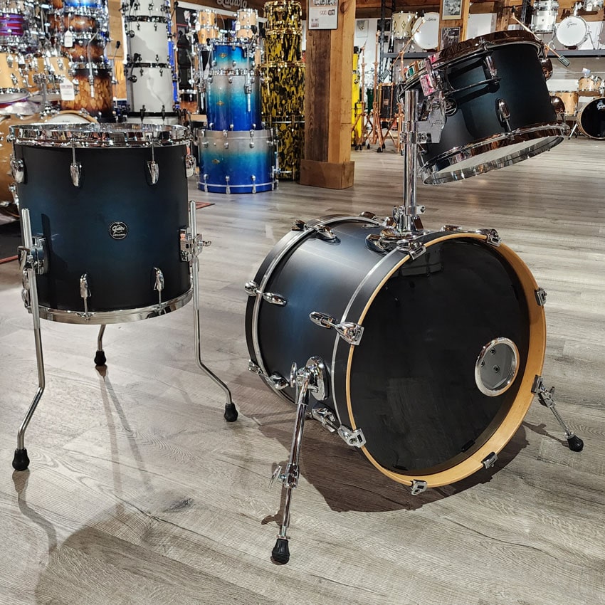 Used Gretsch Renown Maple 3pc Drum Set Satin Antique Blue Burst - Very Good - Drum Center Of Portsmouth
