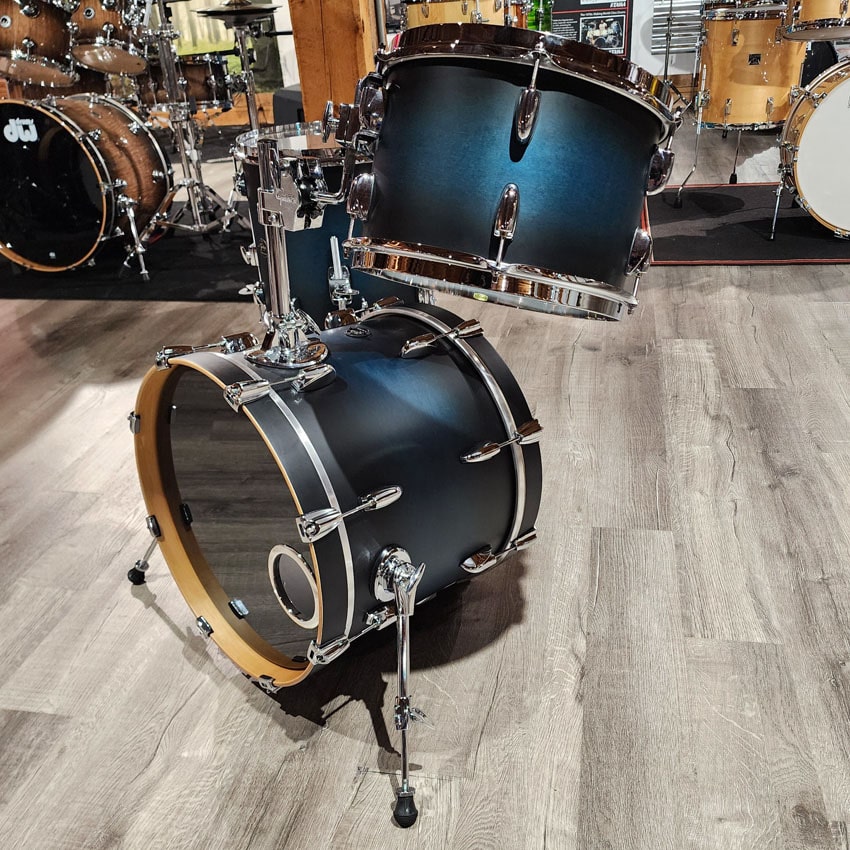 Used Gretsch Renown Maple 3pc Drum Set Satin Antique Blue Burst - Very Good - Drum Center Of Portsmouth