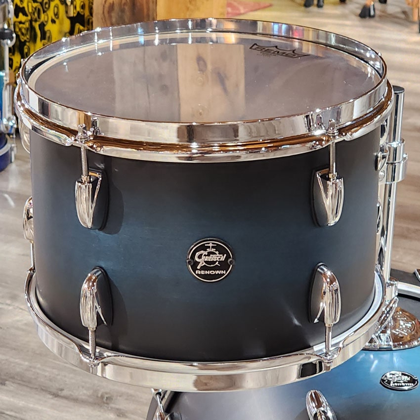 Used Gretsch Renown Maple 3pc Drum Set Satin Antique Blue Burst - Very Good - Drum Center Of Portsmouth